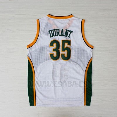 Camiseta Historic Seattle SuperSonics Kevin Durant #35 Blanco